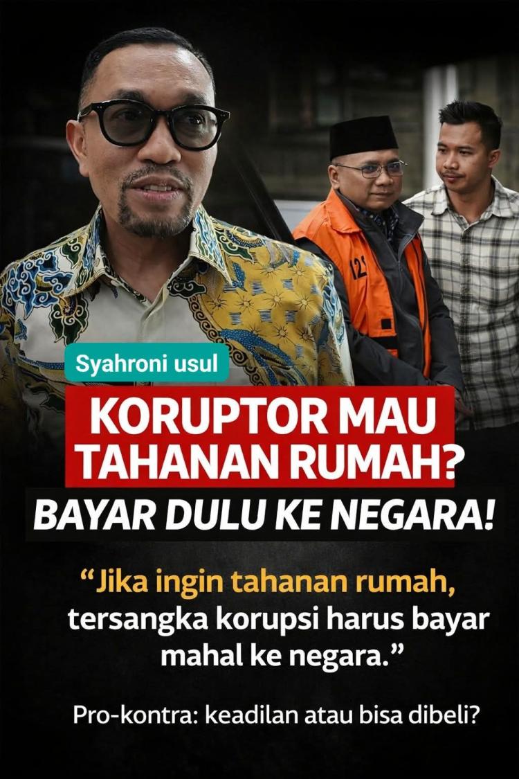 Tahanan Rumah untuk Koruptor, Sahroni Minta Ada “Harga” yang Dibayar ke Negara